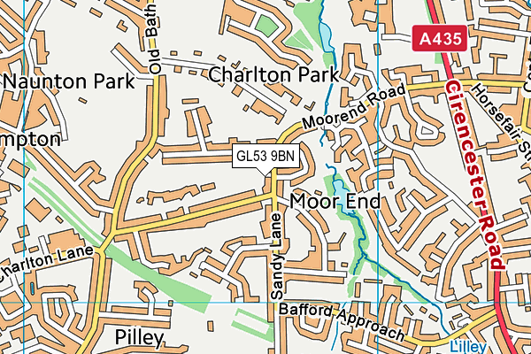 GL53 9BN map - OS VectorMap District (Ordnance Survey)