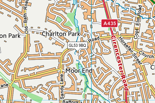 GL53 9BQ map - OS VectorMap District (Ordnance Survey)