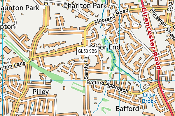 GL53 9BS map - OS VectorMap District (Ordnance Survey)