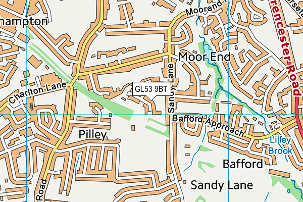 GL53 9BT map - OS VectorMap District (Ordnance Survey)