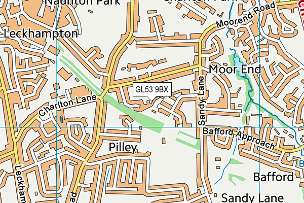 GL53 9BX map - OS VectorMap District (Ordnance Survey)