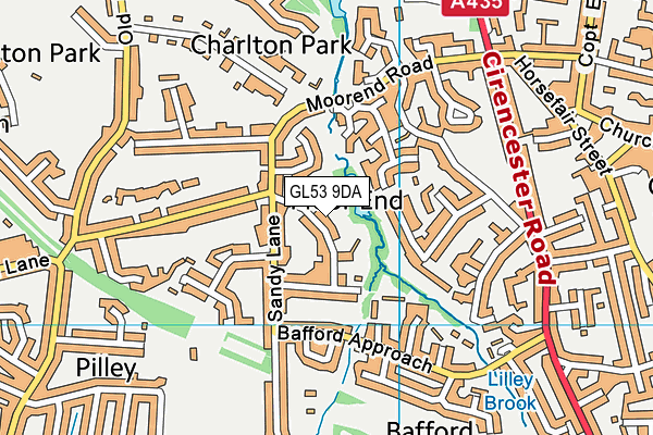 GL53 9DA map - OS VectorMap District (Ordnance Survey)