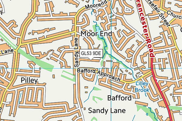 GL53 9DE map - OS VectorMap District (Ordnance Survey)