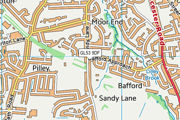 GL53 9DF map - OS VectorMap District (Ordnance Survey)