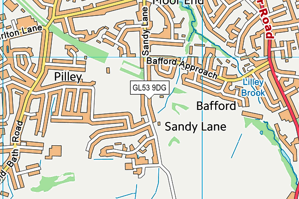 GL53 9DG map - OS VectorMap District (Ordnance Survey)