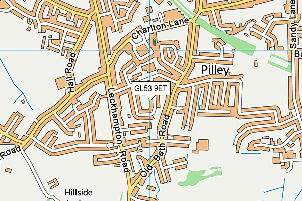 GL53 9ET map - OS VectorMap District (Ordnance Survey)