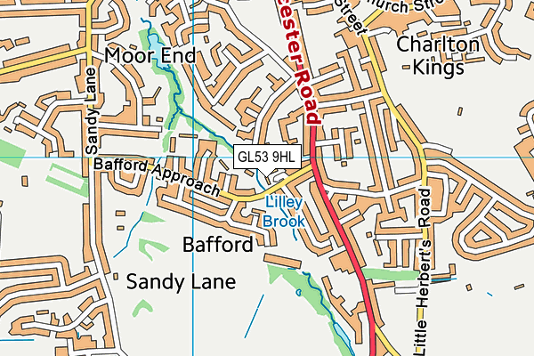 GL53 9HL map - OS VectorMap District (Ordnance Survey)