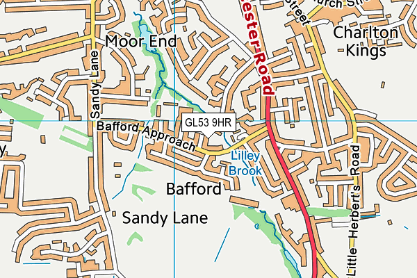 GL53 9HR map - OS VectorMap District (Ordnance Survey)