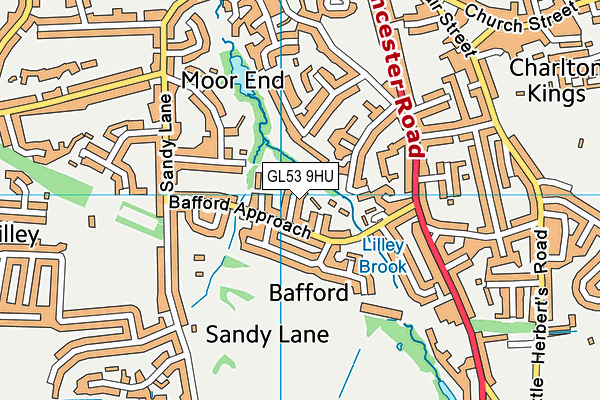 GL53 9HU map - OS VectorMap District (Ordnance Survey)