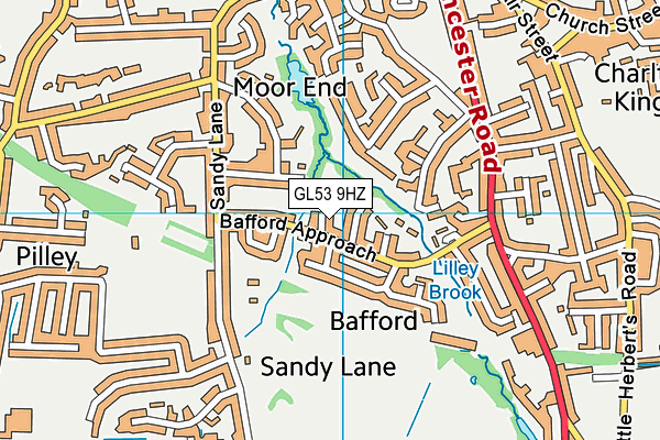 GL53 9HZ map - OS VectorMap District (Ordnance Survey)