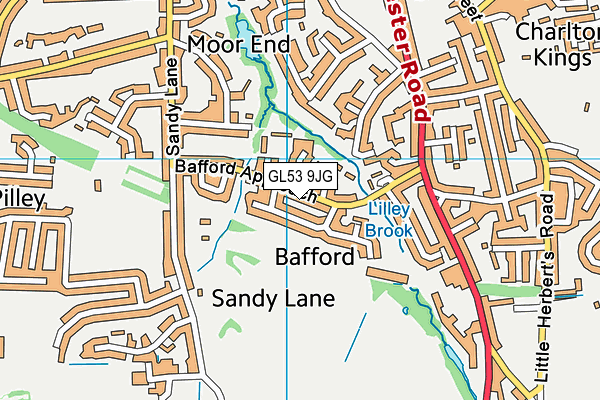 GL53 9JG map - OS VectorMap District (Ordnance Survey)