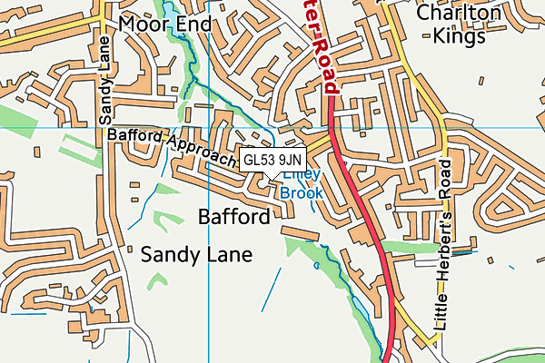 GL53 9JN map - OS VectorMap District (Ordnance Survey)