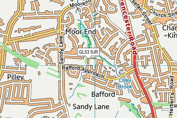 GL53 9JR map - OS VectorMap District (Ordnance Survey)