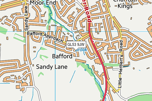 GL53 9JW map - OS VectorMap District (Ordnance Survey)