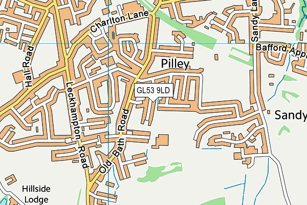 GL53 9LD map - OS VectorMap District (Ordnance Survey)