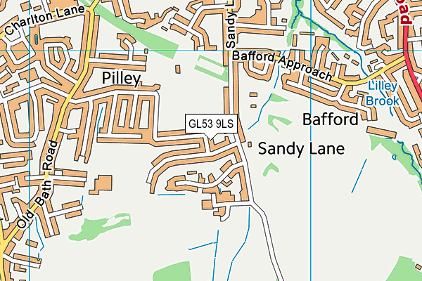 GL53 9LS map - OS VectorMap District (Ordnance Survey)