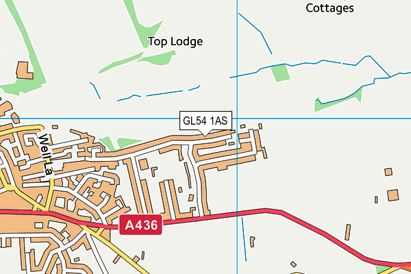 GL54 1AS map - OS VectorMap District (Ordnance Survey)