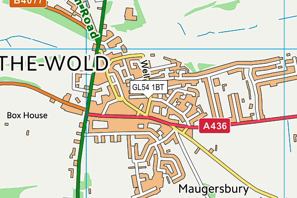 GL54 1BT map - OS VectorMap District (Ordnance Survey)