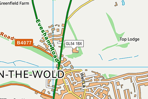 GL54 1BX map - OS VectorMap District (Ordnance Survey)