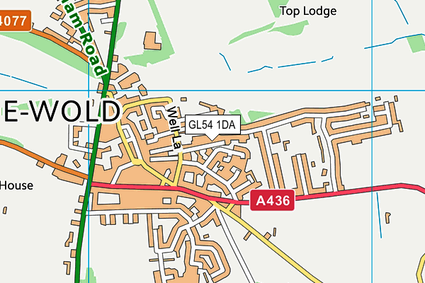 GL54 1DA map - OS VectorMap District (Ordnance Survey)