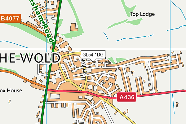 GL54 1DG map - OS VectorMap District (Ordnance Survey)