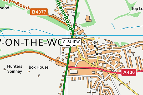 GL54 1DW map - OS VectorMap District (Ordnance Survey)