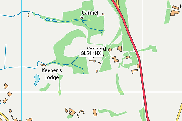 GL54 1HX map - OS VectorMap District (Ordnance Survey)