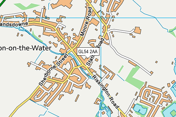 GL54 2AA map - OS VectorMap District (Ordnance Survey)