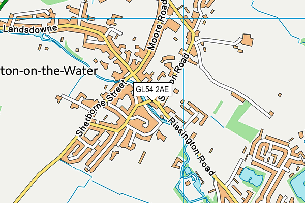 GL54 2AE map - OS VectorMap District (Ordnance Survey)