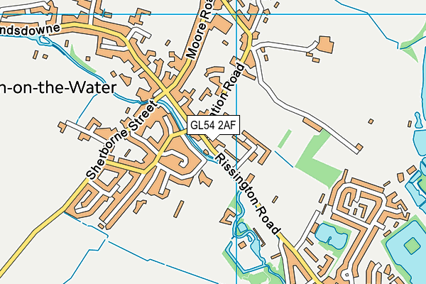 GL54 2AF map - OS VectorMap District (Ordnance Survey)
