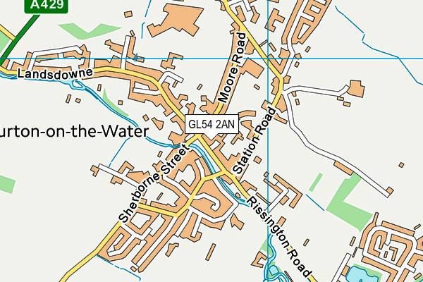 GL54 2AN map - OS VectorMap District (Ordnance Survey)