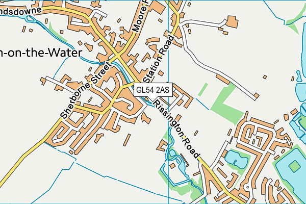 GL54 2AS map - OS VectorMap District (Ordnance Survey)