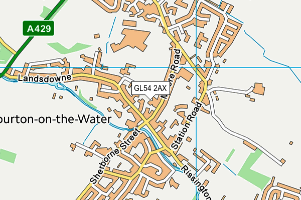GL54 2AX map - OS VectorMap District (Ordnance Survey)