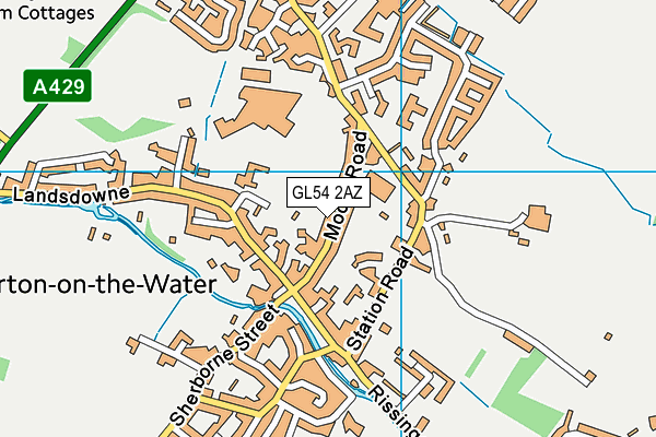 GL54 2AZ map - OS VectorMap District (Ordnance Survey)