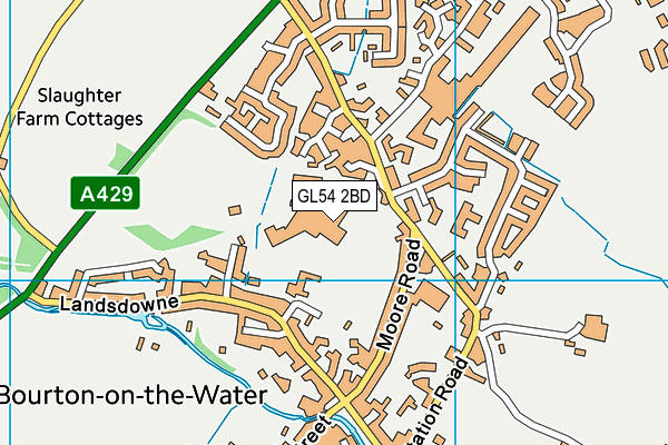 Bourton Leisure Centre map (GL54 2BD) - OS VectorMap District (Ordnance Survey)