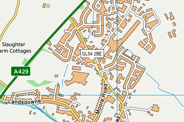 GL54 2BE map - OS VectorMap District (Ordnance Survey)