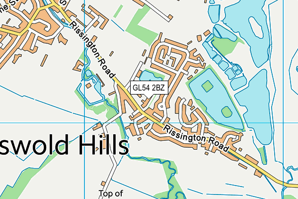 GL54 2BZ map - OS VectorMap District (Ordnance Survey)