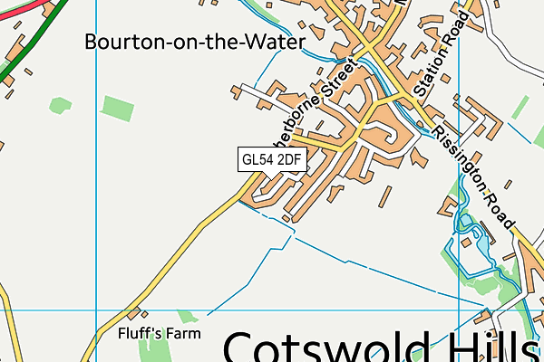 GL54 2DF map - OS VectorMap District (Ordnance Survey)