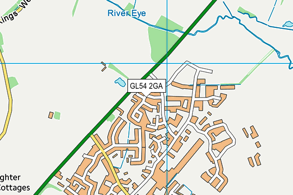 GL54 2GA map - OS VectorMap District (Ordnance Survey)