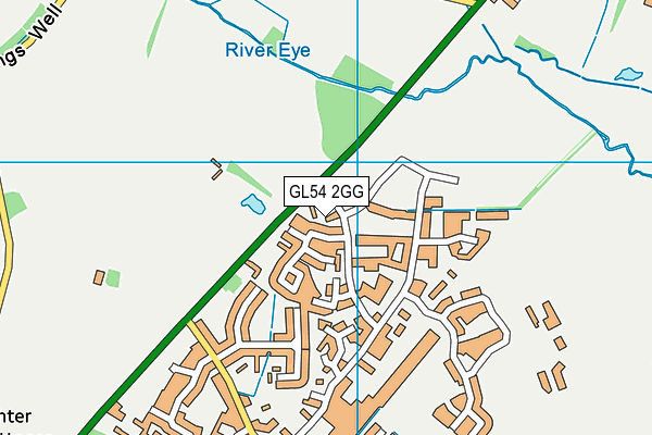 GL54 2GG map - OS VectorMap District (Ordnance Survey)