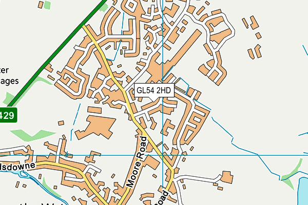 GL54 2HD map - OS VectorMap District (Ordnance Survey)