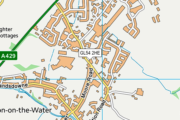 GL54 2HE map - OS VectorMap District (Ordnance Survey)