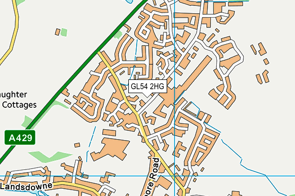 GL54 2HG map - OS VectorMap District (Ordnance Survey)