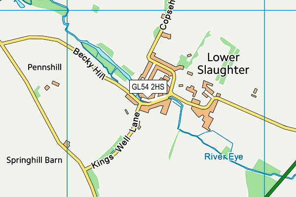 GL54 2HS map - OS VectorMap District (Ordnance Survey)