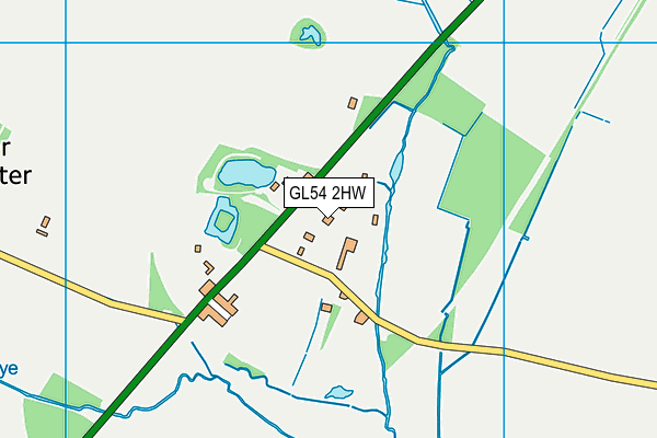 GL54 2HW map - OS VectorMap District (Ordnance Survey)