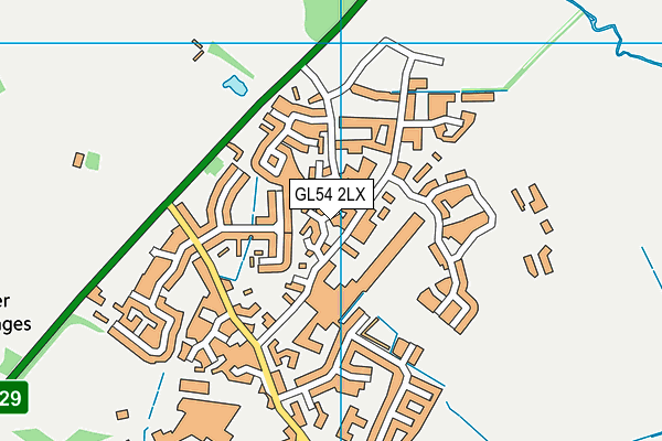 GL54 2LX map - OS VectorMap District (Ordnance Survey)