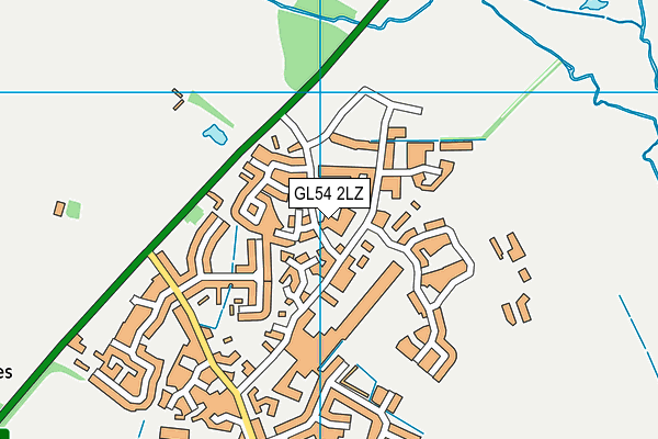 GL54 2LZ map - OS VectorMap District (Ordnance Survey)