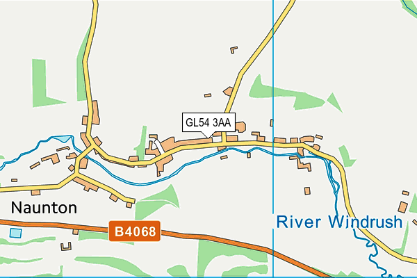 GL54 3AA map - OS VectorMap District (Ordnance Survey)