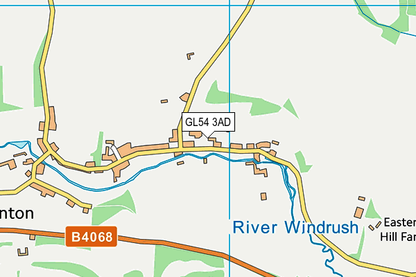 GL54 3AD map - OS VectorMap District (Ordnance Survey)