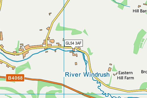 GL54 3AF map - OS VectorMap District (Ordnance Survey)